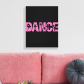Roze DANCE met Ballerina Cutouts Canvas Afdruk (Insitu (Woonkamer))
