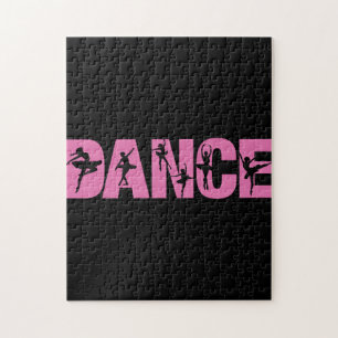 Roze DANCE met Ballerina Cutouts Legpuzzel