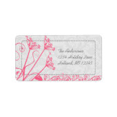 Roze Dandelion Damask Return Address Labels (Voorkant)