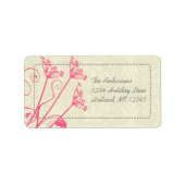Roze Dandelion Damask Return Address Labels (Voorkant)