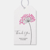 Roze Dandelion Gift-Labels voor je dankbaarheid Cadeaulabel (Voorkant)