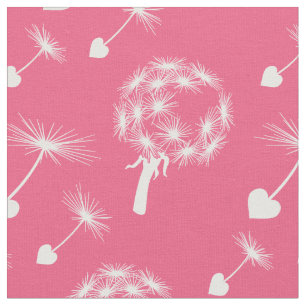 Roze Dandelion Heart Seeds Stof