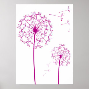 roze dandelion poster