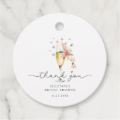 Roze dank je parels & Prosecco bruidsfeest Bedankjes Labels (Voorkant)