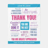 Roze Dank je wel Waardering Fleece Deken (Voorkant)