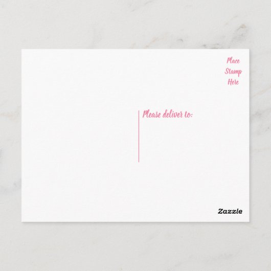 Roze Dank u Hart bruiloft, Vrijgezellenfeest Briefkaart (Achterkant)