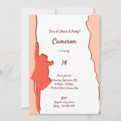 Roze dans 14e verjaardagsfeest uitnodiging (Voorkant)