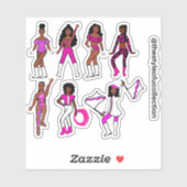 Roze danser Stickers #1 (Vel)