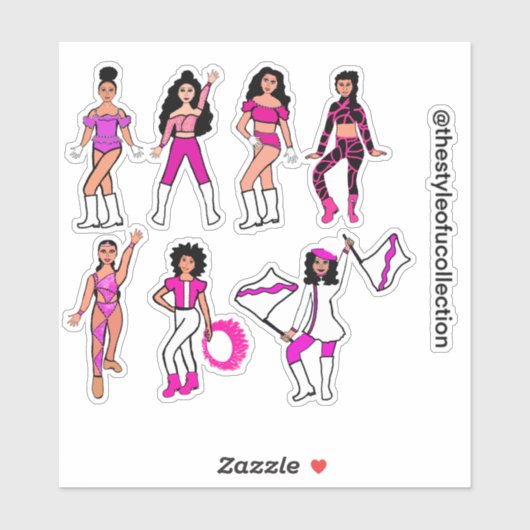 Roze danser Stickers #2 (Vel)