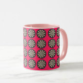 Roze Dartboard Bullseye Pattern Mok (Voorkant rechts)