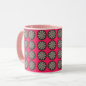 Roze Dartboard Bullseye Pattern Mok (Voorkant links)