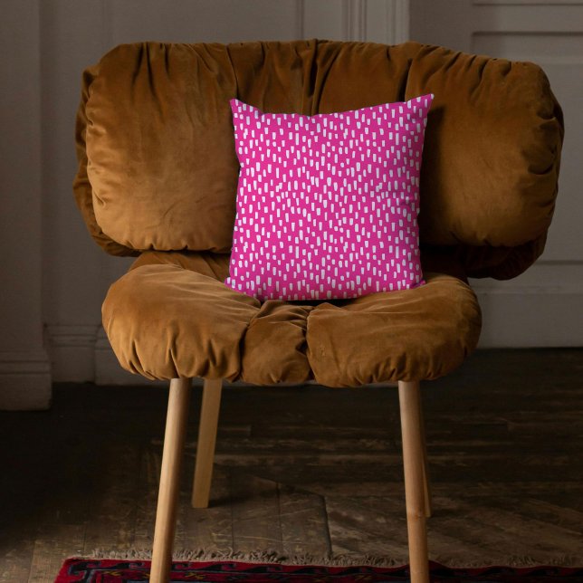 Roze Dashingly Helder Kussen (Pink Dashingly Bright Throw Pillow)