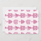 Roze dat meisje retro hart coquette taart verjaard kaart (Achterkant)