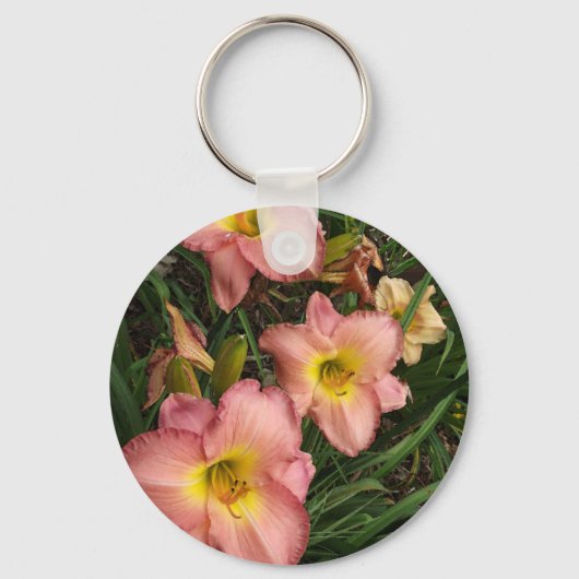 Roze Daylilies Sleutelhanger (Voorkant)