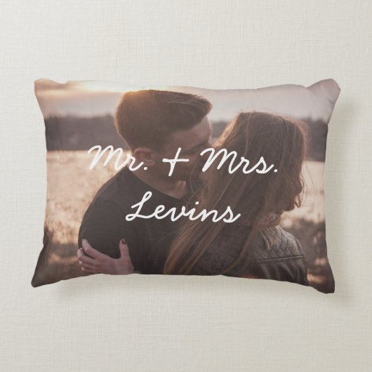 Roze de heer & mevrouw Pillow Decoratief Kussen (Achterkant)