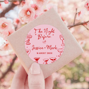 Roze De Nacht Voor De Bruiloft Ronde Sticker