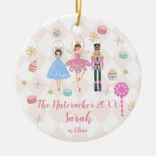 Roze De Notenkraker Clara Kerstballetdanser Keramisch Ornament
