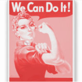 Roze de Riveter Sticker (Voorkant)