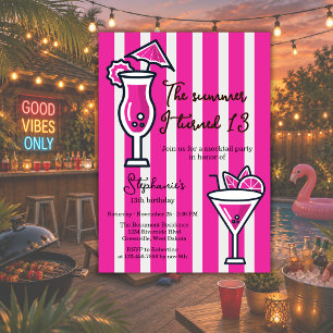 Roze De Zomer Dat Ik 13 Werd Mocktail Verjaardag Kaart