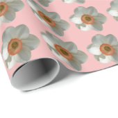 Roze deaffodilentestbloem cadeaupapier (Rol Hoek)