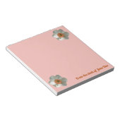 Roze deaffodilentestbloem notitieblok (Schuin)