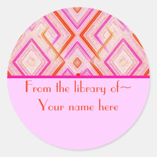 Roze Deco Boekplaat Stickers (Voorkant)