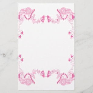 Roze deco harten Briefpapier