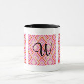 Roze Deco Monogram Mok (Midden)
