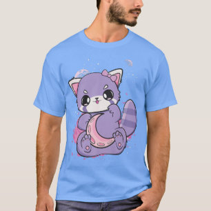 Roze Decora Fairy Kei Red Panda Moon Otaku Anime N T-shirt