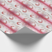 Roze Decoratief Kerstbal Inpakpapier (Hoek)