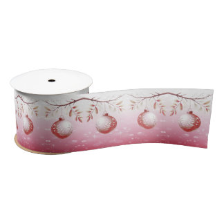 Roze Decoratieve Kerstbal Satijn Lint