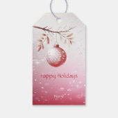 Roze Decoratieve Kerstbal Vakantie Gift Label Cadeaulabel (Achterkant)
