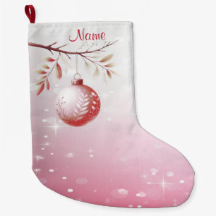 Roze Decoratieve Kerstbal Vakantie Stocking Grote Kerstsok
