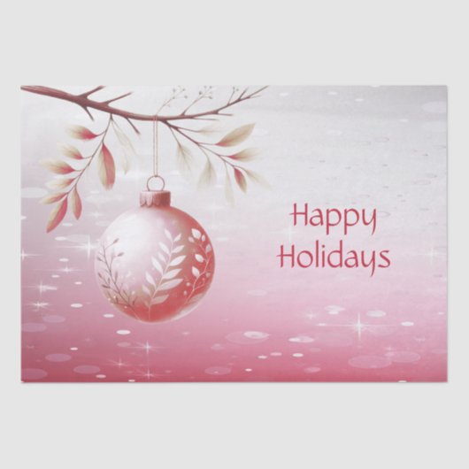 Roze decoratieve kerstbal vakantie tissuepapier (Voorkant)