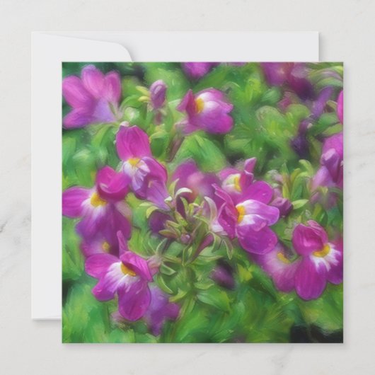 Roze Deep Pink Snapdragon Floral Art Note Kaart (Voorkant)