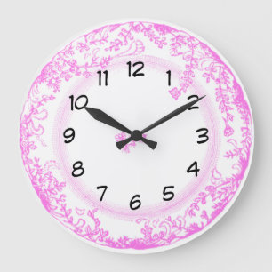   roze delft bord klok