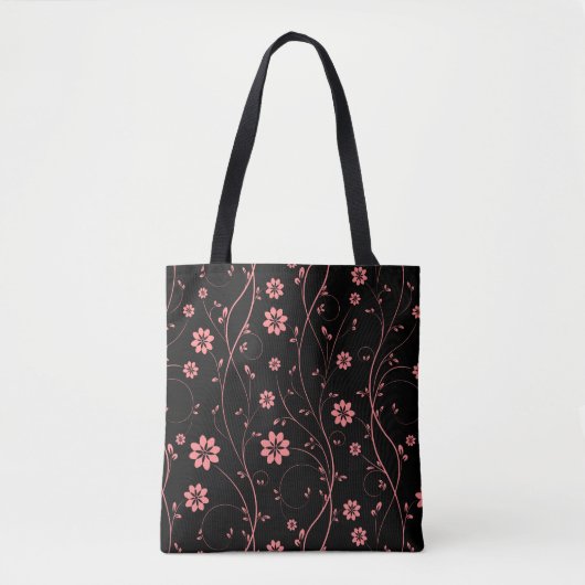 Roze delicate bloemen tote bag (Voorkant)