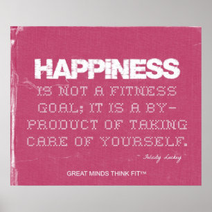 Roze denim Fitness Quote voor geluk Poster