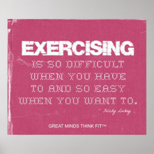 Roze denim Fitness Quote voor oefening Motivation Poster