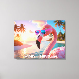 ROZE DENKER - Flamingo ROZE Canvas Afdruk