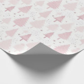 Roze dennenbomen cadeaupapier (Hoek)