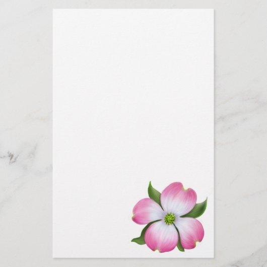 Roze deoghoutbloem briefpapier (Voorkant)