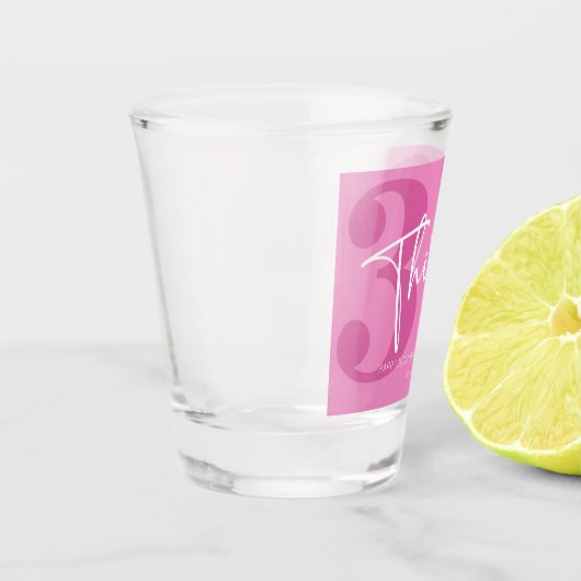 Roze Dertigste Dertigste Verjaardagsfeestgeschenk Shot Glas (Links)