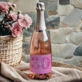 Roze Dertigste Dertigste Verjaardagsfeestgeschenk Sparkling Wijnetiket