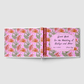 Roze design met kleurrijke bladeren gastenboek (Volledig)