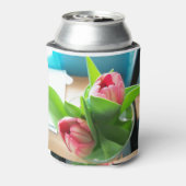 Roze desktoptulpen blikjeskoeler (Blikje Achterkant)