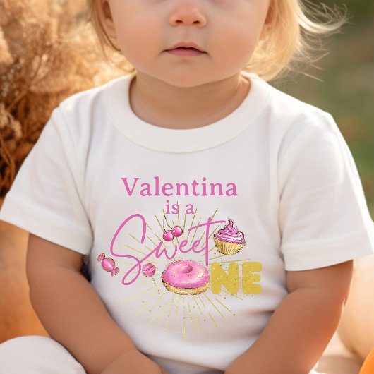 Roze desserts Zoete Eén Meisje 1e verjaardagskledi Kinder Shirts