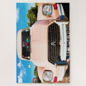 Roze Deux Chevaux, franse auto. Legpuzzel (Verticaal)