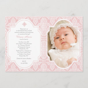 Roze Devotie Religieuze Foto Uitnodiging