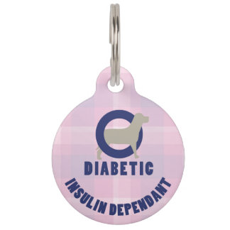 Roze Diabetische medische waakhond label Huisdierpenning